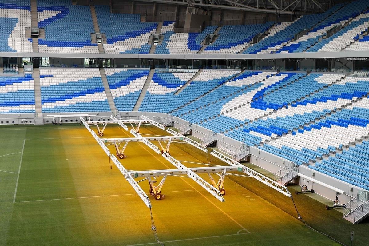 Estdio Al Janoub: arena com capacidade para 40 mil torcedores fica em Al Wakrah, ao sul da capital Doha, e tem design inspirado na tradio martima do municpio
