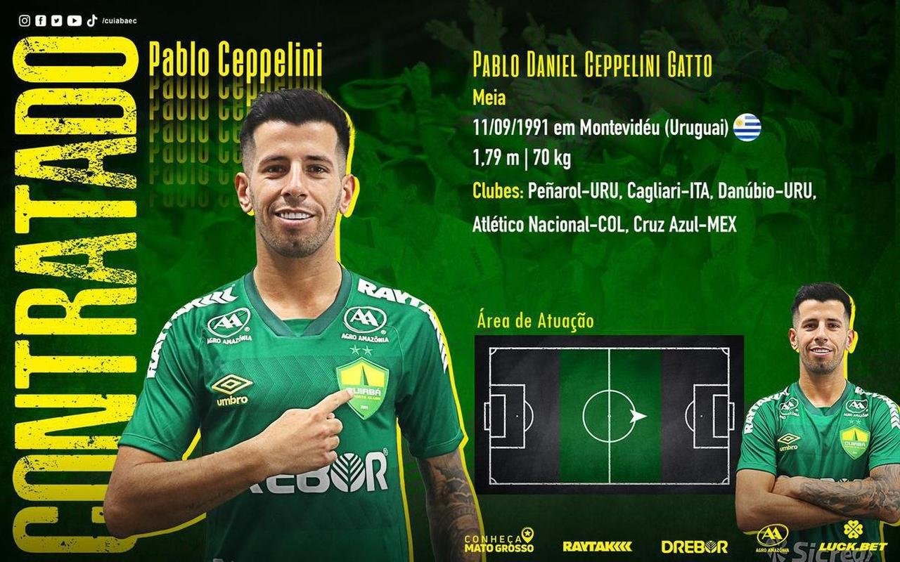Cuiab anunciou o meio-campista Pablo Ceppelini