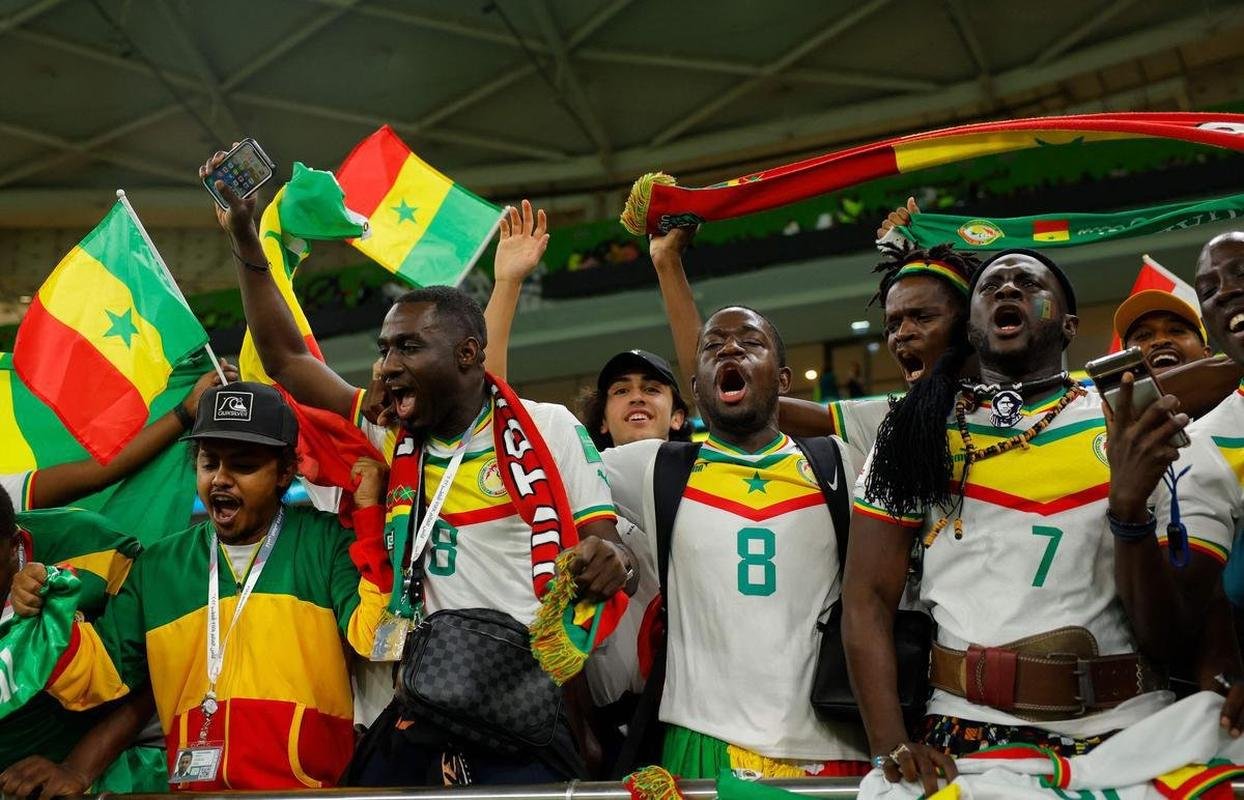 Fotos dos torcedores de Senegal e Holanda durante jogo pelo Grupo A da Copa do Mundo.