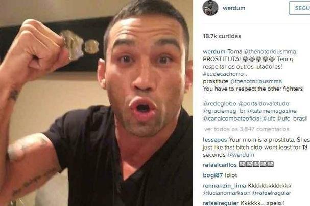'Toma, McGregor, prostituta', disparou Fabricio Werdum, campeão dos pesados do UFC