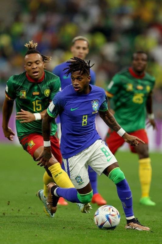 Fotos do jogo entre Brasil e Camares, pelo Grupo G da Copa do Mundo do Catar, no estdio Lusail