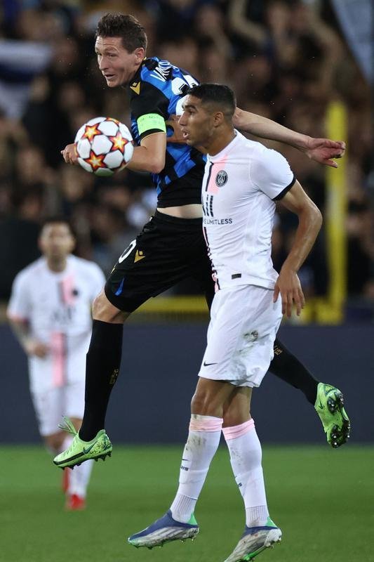 Fotos do empate por 1 a 1 entre Club Brugge e PSG, na Blgica, pela fase de grupos da Liga dos Campees. Time francs contou com Messi, Neymar e Mbapp.