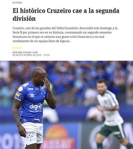 A crise financeira e o baixo rendimento da equipe celeste foi destaque no jornal ABC Color. Os paraguaios ainda comentaram sobre os incidentes no Mineiro. 