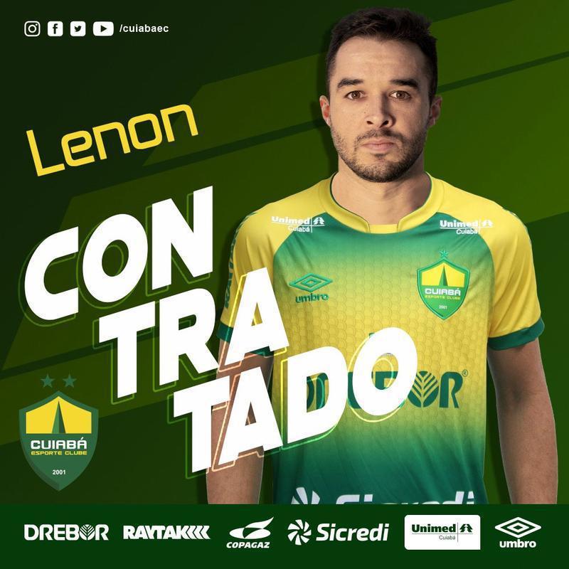 O Cuiab anunciou a contratao do lateral-direito Lenon, que estava no Guarani