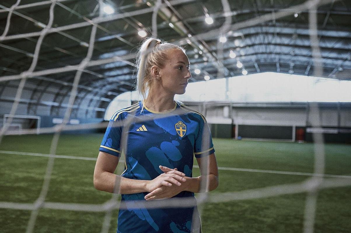 A camisa reserva da Sucia  inspirada nos rios glaciais e calotas polares que podem ser encontradas em todo o pas