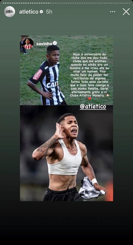 Jogadores e ex-atletas do Atltico mandaram mensagens ao clube pelo aniversrio de 115 anos.