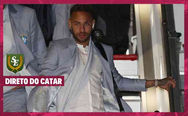 Neymar durante chegada da Seleo Brasileira a Doha, no Catar, para disputar a Copa do Mundo