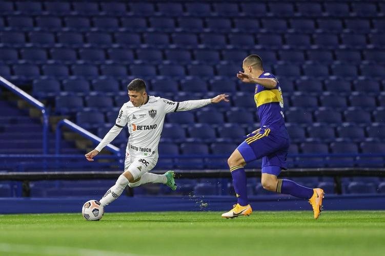 Fotos do jogo entre Boca Juniors e Atlético, na Bombonera, em Buenos Aires, pela ida das oitavas de final da Copa Libertadores de 2021