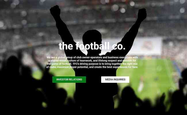 Site do The Football Co. no d muitos detalhes sobre investidores