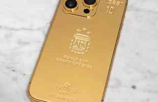 Iphones foram banhados a ouro pela Idesign Gold, a pedido de Lionel Messi