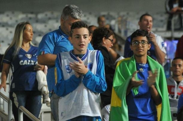Imagens das torcidas de Cruzeiro e Corinthians no Mineiro