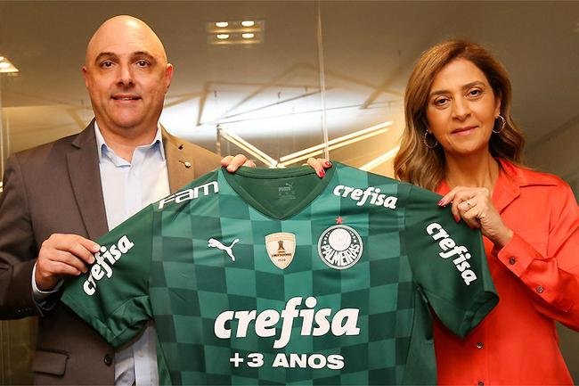 Presidente do Palmeiras, Maur�cio Galiotte, celebra acordo com Leila Pereira, da Crefisa e da FAM