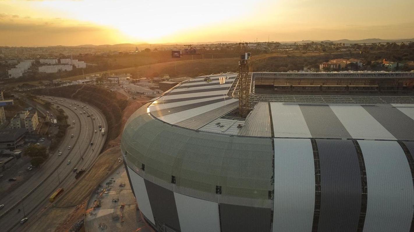 Arena MRV segue em ritmo acelerado de obras. Previso de concluso do estdio foi atualizada para dezembro.