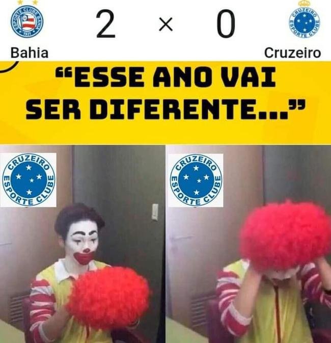Derrota do Cruzeiro para o Bahia, por 2 a 0, na abertura da Srie B, gerou muitos memes nas redes sociais