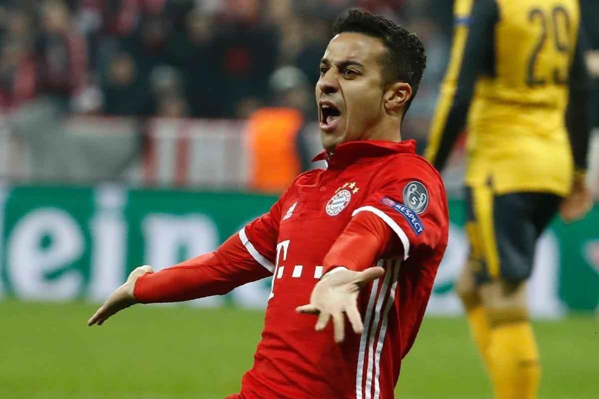 Thiago Alcntara (2), Robben, Lewandowski e Muller marcaram os gols alemes; Snchez descontou para o Arsenal