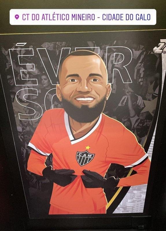 Vestirio da Cidade do Galo, em Vespasiano, ganhou caricaturas dos jogadores que fazem parte do elenco do Atltico para a temporada 2022. Atletas se reapresentam oficialmente para incio dos trabalhos nesta segunda-feira (17).
