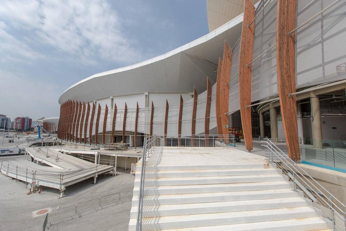 Panorama geral das Arenas Cariocas 1, 2 e 3 no Parque Olmpico