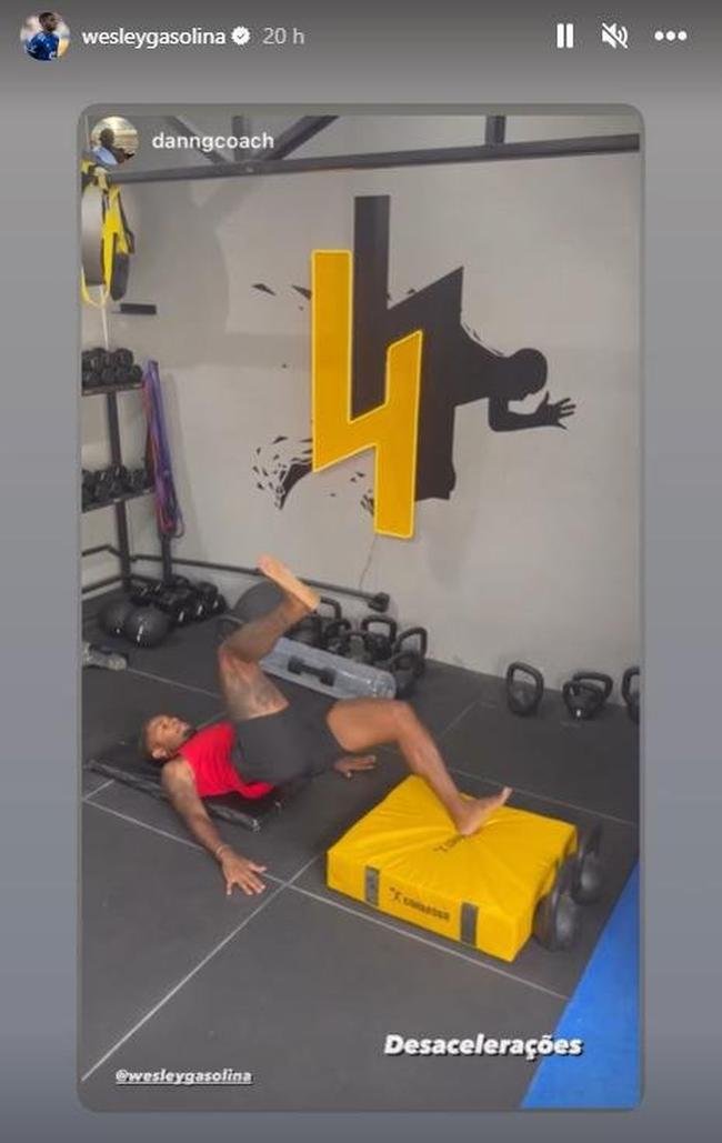 Wesley Gasolina fez trabalhos fsicos na reta final das frias