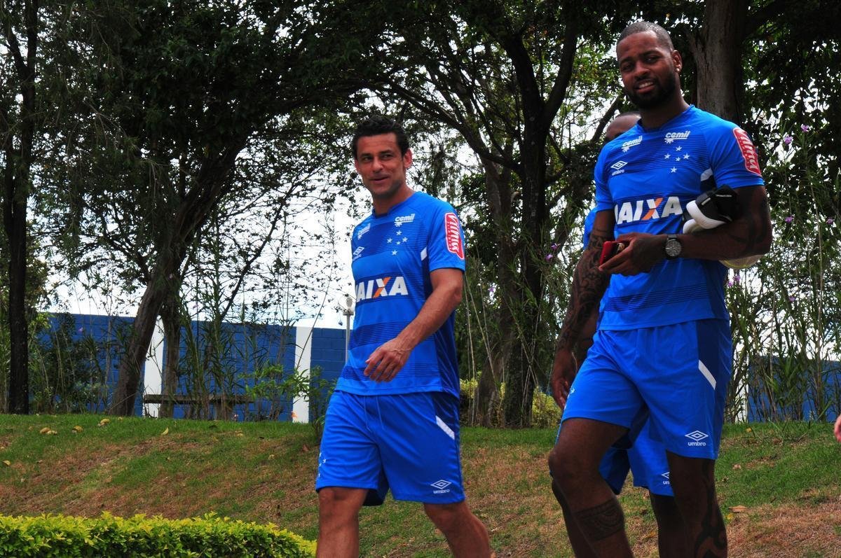 Cruzeiro iniciou temporada 2018 com reapresentao do elenco nesta quarta-feira; na foto, Fred e Ded