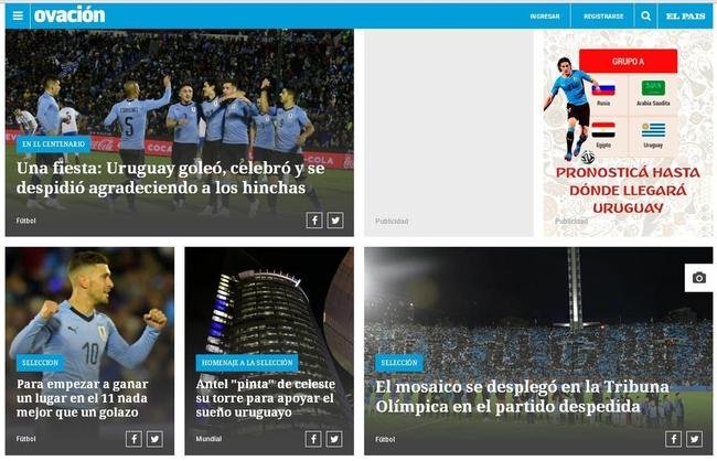 Portal Ovacin, do jornal El Pas, destaca golao e titularidade de Arrascaeta na Seleo