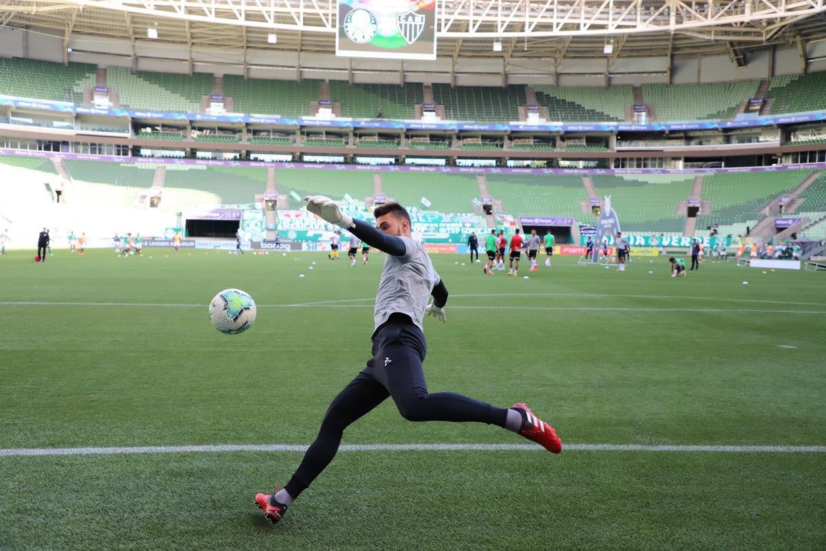 Fotos do aquecimento do Atltico no Allianz Parque antes do jogo contra o Palmeiras pela 19 rodada do Campeonato Brasileiro