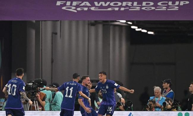 Alexis Mac Allister marcou o primeiro gol da Argentina sobre a Polnia no Estdio 974, em duelo pelo Grupo C da Copa do Mundo