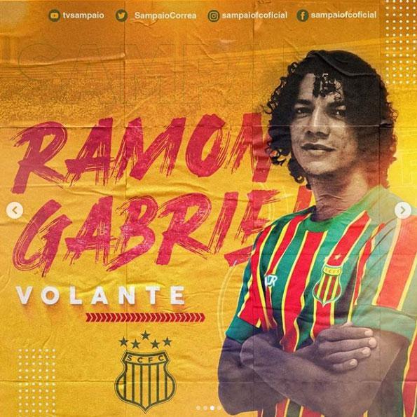 O Sampaio Corra anunciou a contratao do volante Ramon Gabriel, que estava no Globo