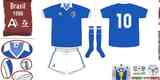 1986 - Camisa azul com detalhes brancos no foi utilizada na Copa de 1986