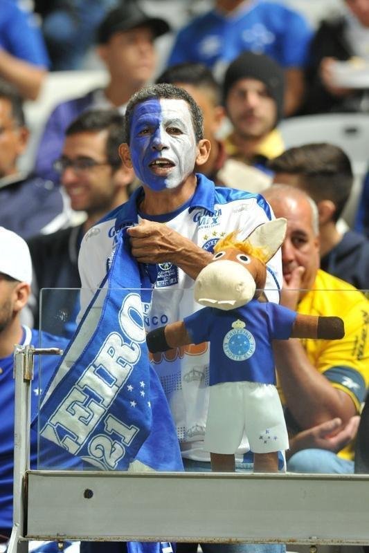 Torcida do Cruzeiro no duelo desta tera, no Mineiro, contra o Racing, pela Libertadores