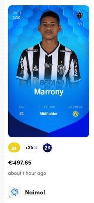 Marrony - 497,65 (R$ 3.169,09) pela carta super rara