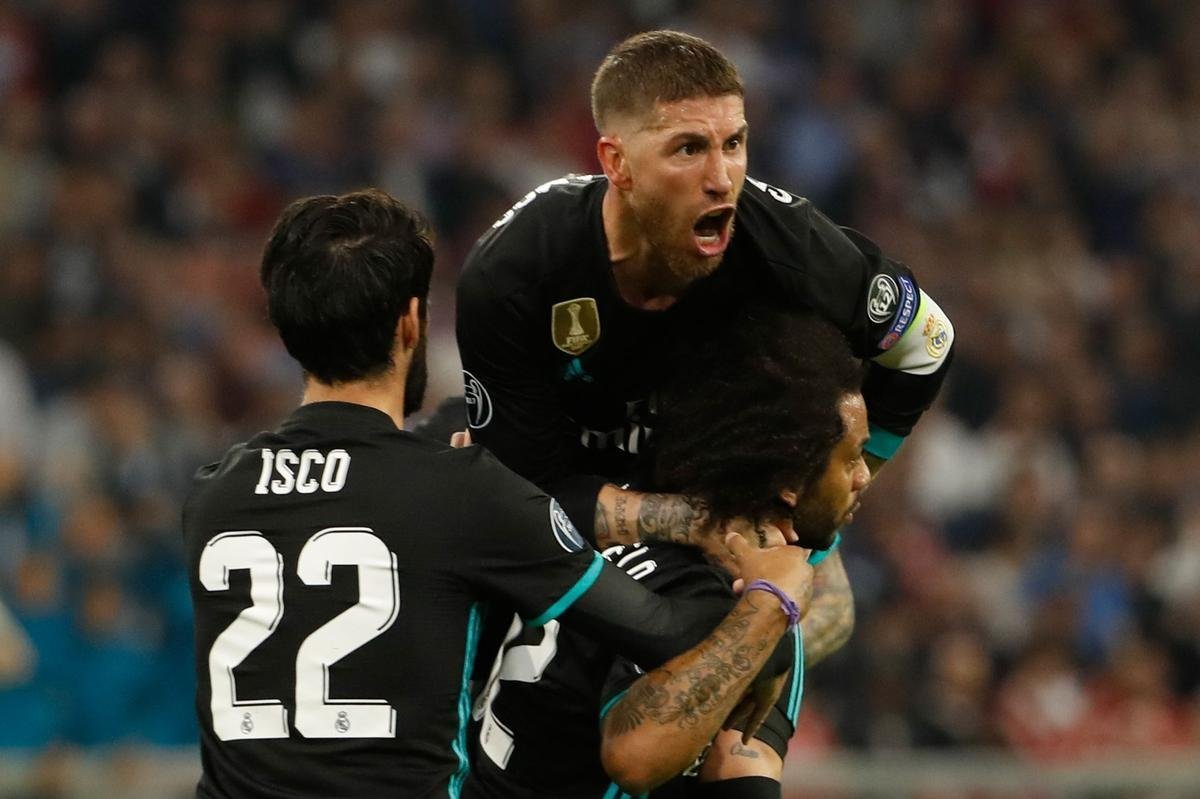 Marcelo, lateral do Real Madrid, empatou a partida pelo clube merengue