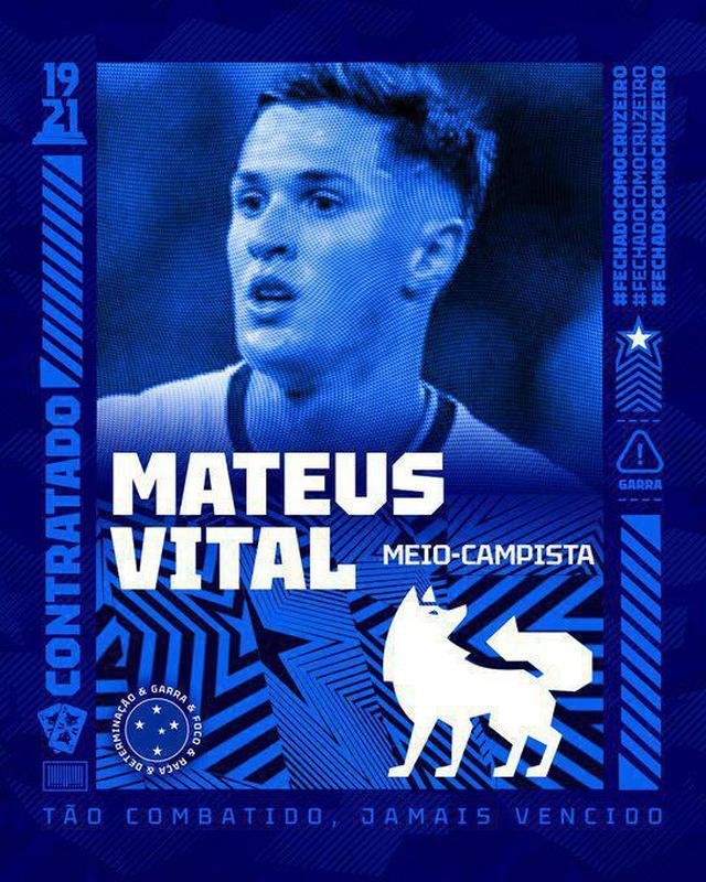 Cruzeiro anunciou o meia Mateus Vital
