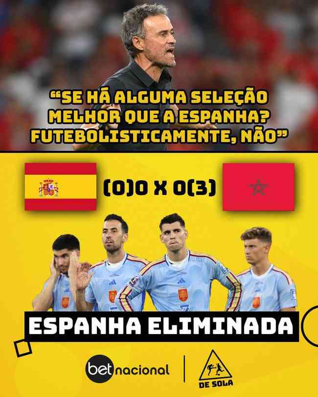 Eliminação da Espanha para Marrocos na Copa do Mundo ganha vários memes