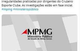 Em 26 de junho, o MP iniciou uma investigao para apurar possveis irregularidades praticadas por dirigentes do Cruzeiro