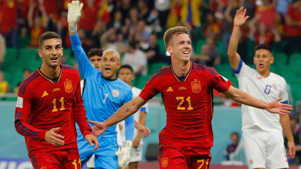 Espanha faz 7 a 0 na Costa Rica e obtém sua maior goleada em Copas do Mundo  - EFE Noticias