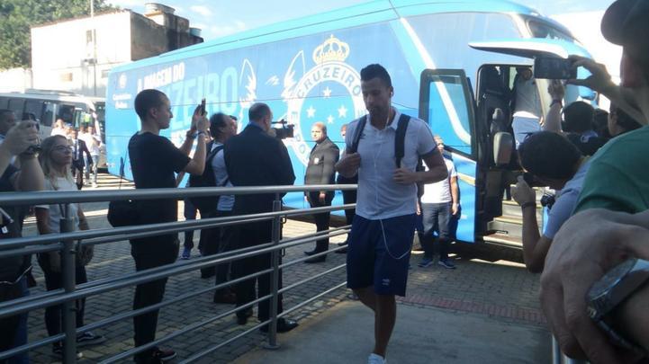 Chegada da delegação do Cruzeiro ao Independência para final do Mineiro contra o Atlético. Na foto, o goleiro Fábio
