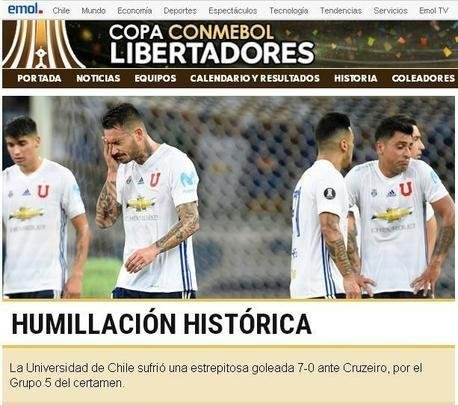 Manchetes dos veculos de comunicao do Chile. Portal EMOL