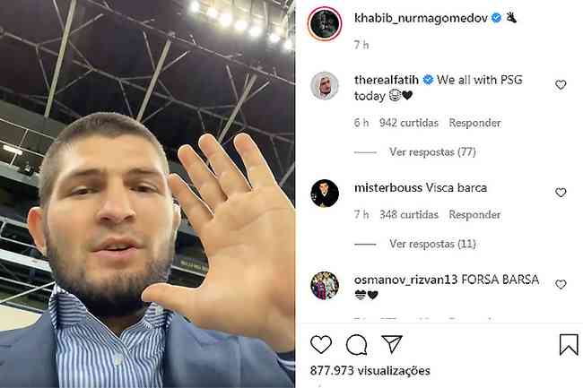 Ex-campeo peso leve do UFC usou o Instagram para postar vdeos do Camp Nou 