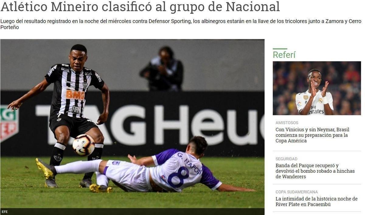 O uruguaio Refer tambm citou a classificao atleticana para falar sobre o Grupo E da Libertadores. 