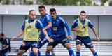 Imagens do primeiro treino do Cruzeiro antes do jogo contra o Cuiab, pela Srie B do Campeonato Brasileiro