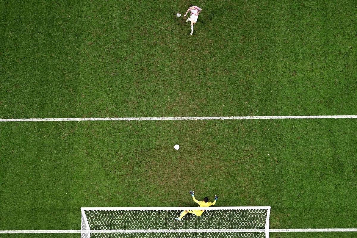 Cobranas de pnaltis no jogo Japo e Crocia, pelas oitavas de final da Copa do Mundo.