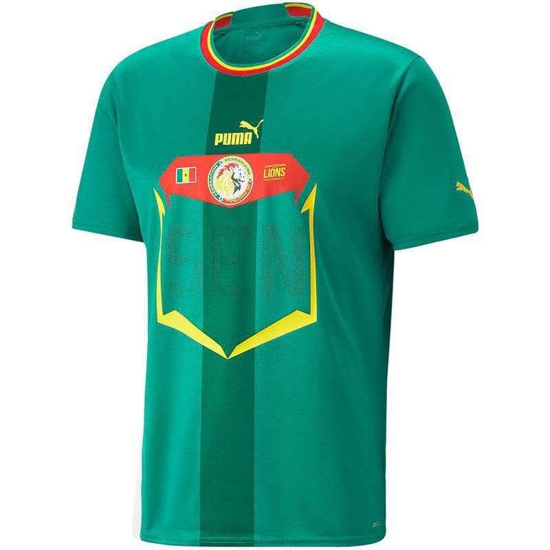 A camisa II de Senegal para a Copa do Mundo  verde e foi produzida pela Puma