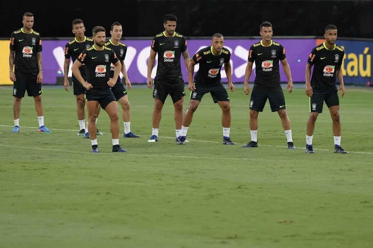 Treino da Seleo Brasileira no Engenho, no Rio de Janeiro, visando ao Jogo da Amizade