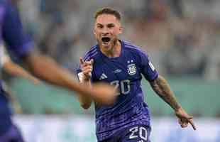 Alexis Mac Allister marcou o primeiro gol da Argentina sobre a Polnia no Estdio 974, em duelo pelo Grupo C da Copa do Mundo