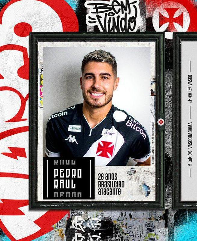 Vasco anunciou o atacante Pedro Raul