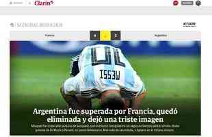 Clarn, da Argentina: 'Seleo Argentina foi superada pela Frana, acabou eliminada e deixou uma triste imagem'
