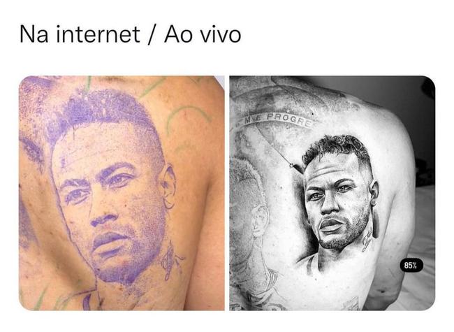 Tatuagem do rosto de Neymar em Richarlison vira meme