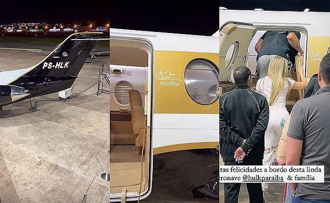 Hulk, do Atlético-MG, recebe aeronave de R$ 40 milhões; veja fotos