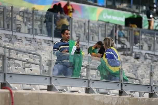 Torcedores no Mineiro durante jogo entre Brasil e Austrlia pelos Jogos Olmpicos do Rio