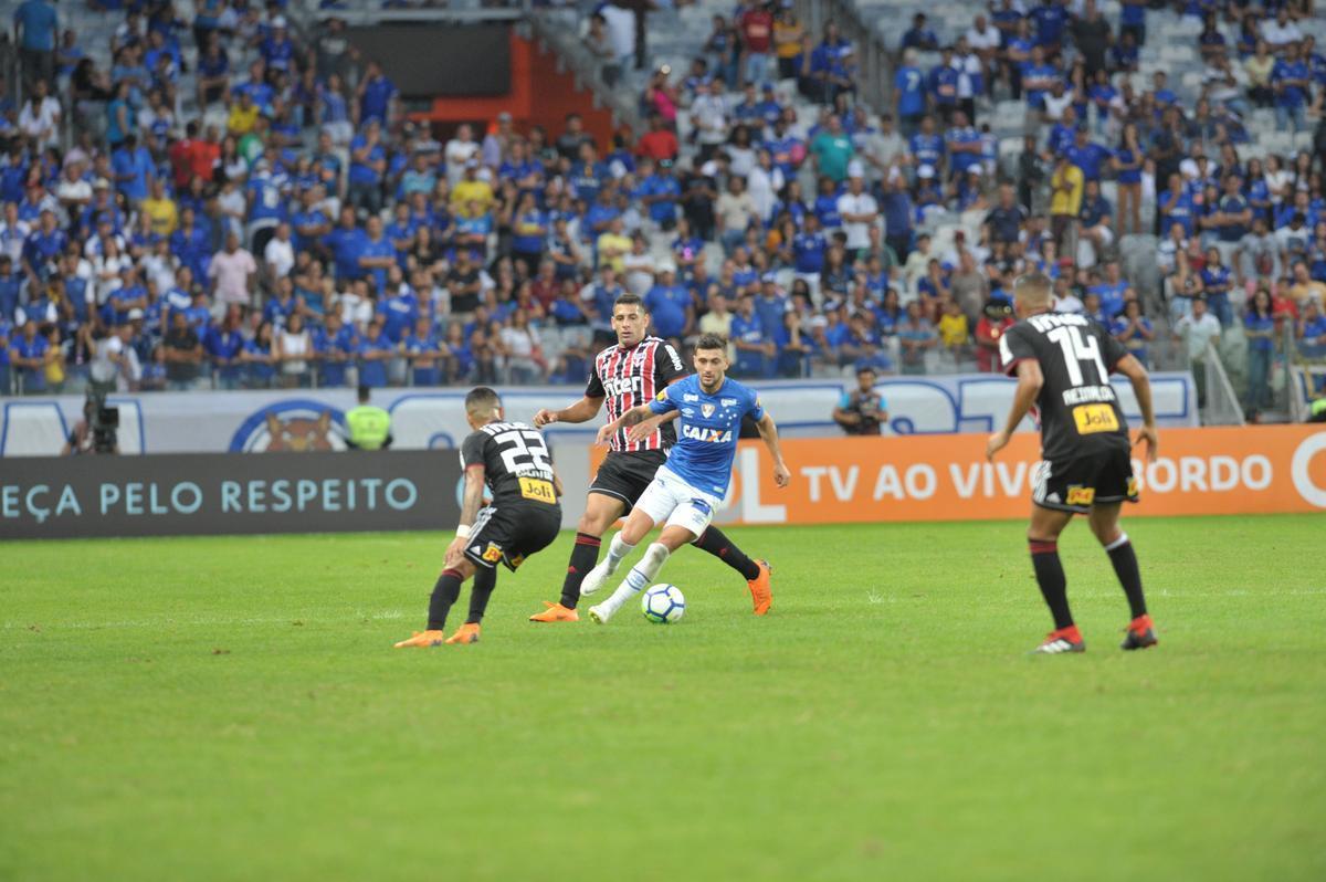 Fotos do jogo entre Cruzeiro e So Paulo